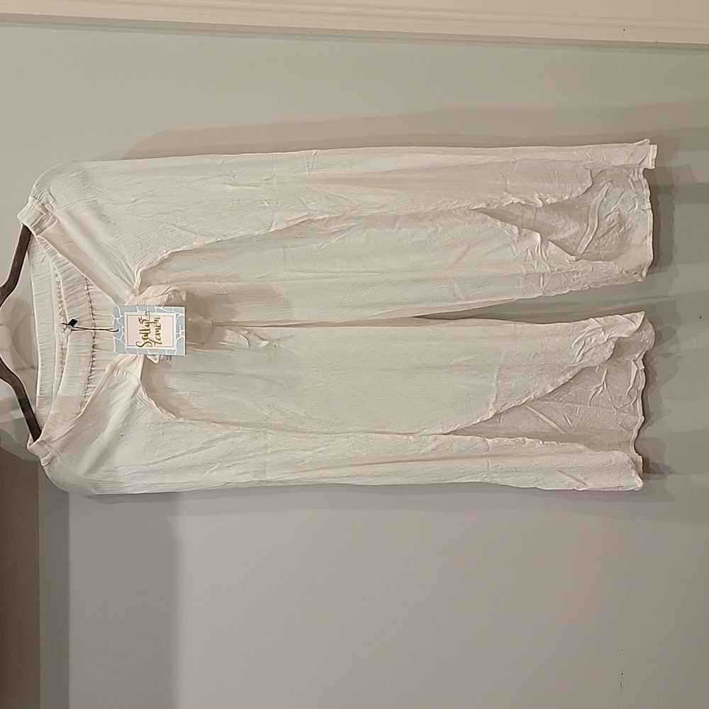 SALTY LEMON FLOWY SIDE SLIT PANTS